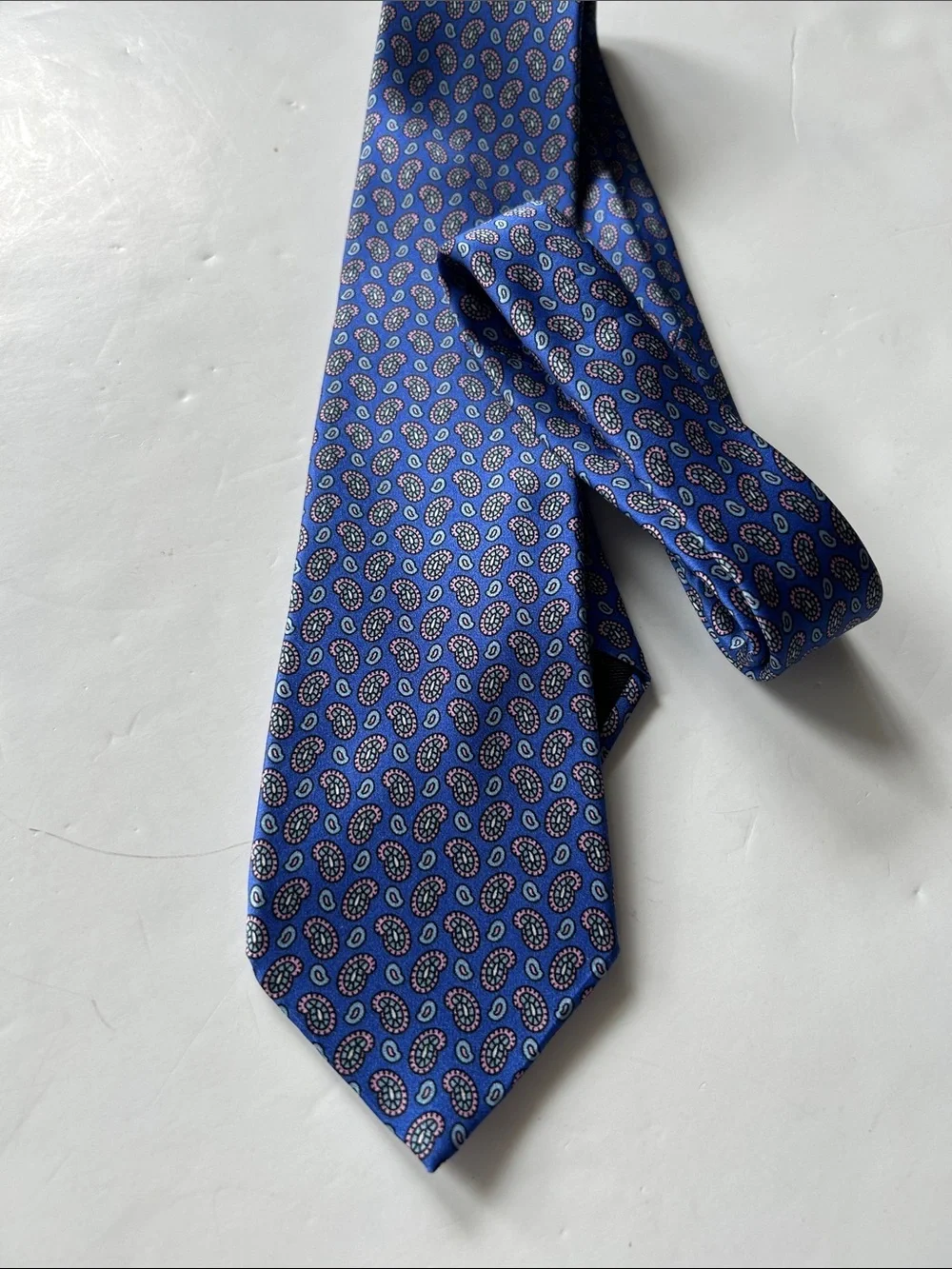 Burma Bibas Silk Blue Paisley Men's Tie